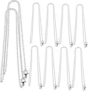 COHEALI 24pcs Necklace Men's Jewelry DIY Jewelry Chain Jewelry Making Supplies Jewelry Chain with Lobster Clasp Lobster Clasp Chain Link Chain for Jewelry Making Stainless Steel Silver