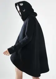 [Punk Rave] Moon Graphic Hooded Cloak
