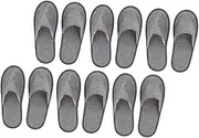 6 Pairs Cotton Weaving Slippers Hotel Non-disposable Business Trip Foldable Skid-proof for Women Men's