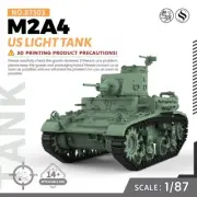 SS87503 1/87 HO Scale Railway Military Model Kit US M2A4 Light Tank 3D RESIN