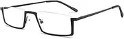 LANLANG Reading Glasses for Men Women with Black Metal Half Frame, Spring Hinge, Lightweight, ME-003