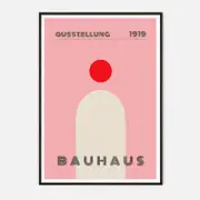 Galrie Bauhaus Ausstellung 1919 Art Print–Iconic Abstract Geometric Modern Design Decor, Black Frame, A4 21 x 30cm (8 x 12inch)