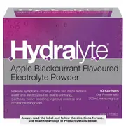 Hydralyte Electrolyte Powder Apple Blackcurrant 10 Sachets