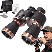 Binoculars for Adults | Outdoor Portable 20x50 Binoculars | Large Eyepiece, High Powered Spyglass with Carrying Case for Bird Watching, Hunting, Football Games
