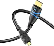 Micro HDMI to HDMI Cable - 1M (4K 60Hz, HDR, High Speed, Ethernet) - Compatible with GoPro Hero 7/6/5/4, Raspberry Pi 4, Sony A6000/A6300 Camera, Nikon B500, Lenovo Yoga 3 Pro, Yoga 710