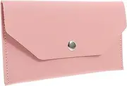 [Tofficu] Business Card Holder Wallet Money Wallet Cash Wallet Card Organizer Money Envelope Passport Container Passport Sleeve Id Cards Holder Cards Protector Retro Clutch Wallet Pink