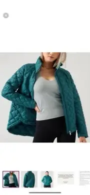Athleta Whisper Featherless Puffer Jacket WOMENS 2X Insulated Teal Nylon Thermal