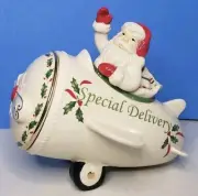 Lenox Special Delivery Santa's Airplane Cookie Jar New In Box Christmas