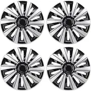 Hubcaps, Set of 4, 15in Hubcap Wheel Cover Wheel Rim Cover Replacement for Seat for Clio for 208 for 500 for V40, Snap On, Scratch Proof, Easy to Install, Automotive Hub Cap