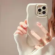 Wavy Phone Case - 16 Pro Max / 16 Pro / 16 Plus / 16 / 15 Pro Max / 15 Pro / 15 Plus / 15 / 14 Pro Max / 14 Pro / 14 Plus / 14 / 13 Pro Max / 13 Pro / 13 / 13 Mini Off-White - iPhone 13 Pro