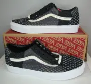 Vans Old Skool Patchwork Classic Skate Shoes Men's 10 Black Gray Paisley Calico
