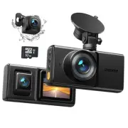 3 Channel Dash Cam Front and Rear Inside, 2K Single, 1080P Triple Dash Camera