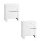 Oikiture 2X Bedside Table 2 Drawers Side Table Storage Cabinet Nightstand White