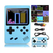 Handheld Game Console Retro Game Console with 500 Classic FC Games Portable Game Console with 3 Inch Screen Support TV Connection and 2 Players - Blue