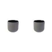 2PK Linen House Vincent Stoneware Planter Pot 14cm Home/Garden Decor Charcoal
