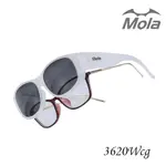 MOLA摩拉近視外掛式偏光太陽眼鏡 UV400 POLARIZED 男女 灰片 3620WCG