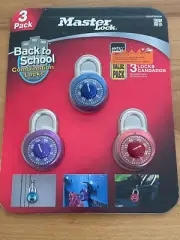 NEW Master Lock Anti-Shim Steel Combination Combo Lock School Locker (3-PACK)