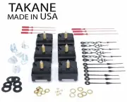 USA Takane C-Cell Battery Clock Movements Kit with Hands, 5/8" Length (Set of 6)