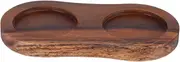 OSOLADY Sturdy Wooden Condiment Tray 2 Slot Mill Tray Salt Pepper Holder Base for Kitchen