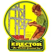 GREEN SHIRT BOY GILBERT ERECTOR SET SELF ADHESIVE STICKER SET BOX LABEL