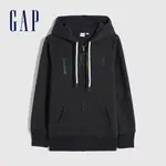 GAP 女裝 LOGO刷毛連帽外套 碳素軟磨系列-煙灰色(658948)