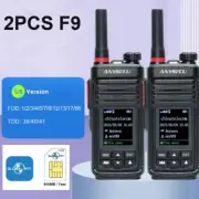 2PCS ANYSECU F9 RTOS System GLOBAL-PTT 4G Network Radio + Date Sim Card