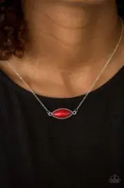 Paparazzi Necklace- Desert Idol- Red Stone- Marquise