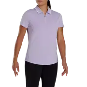 New Womens FootJoy Ladies CAP SLEEVE QUARTER ZIP Polo Shirt, LAVENDER, MEDIUM
