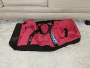 MARLBORO Large Vintage Rolling Wheels Duffle Gear Red Black Bag 36" x 16" x 16"
