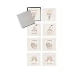 Kim Seybert Cheers Cocktail Napkin in White, Gold and Silver, Set of 8