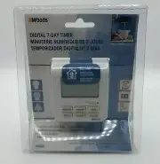 NEW Woods 50008 Indoor 7-Day Digital Plug-In Timer