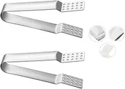 DACUAN Tea Bag Squeezer Tongs, 2Pack Stainless Steel Tong Tea Strainer Loose Leaves with Hole Kitchen Tea Sugar Ice Tong, Teabag Squeezer Strainer Holder