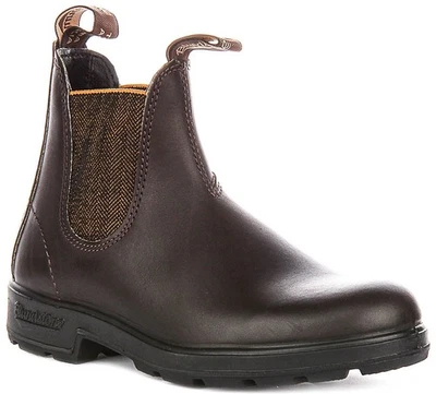 Blundstone 2403 Herringbone Elastic Leather Mens Ankle Boots Brown UK 4 - 7