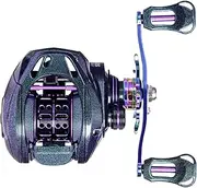 wiroouia Bait Caster Reel - Baitcast Reel Saltwater Baitcaster - 7.6:1 Gear Ratio Baitcasting Reel, Bait Caster Fish Reel Fishing Supplies, Freshwater & Saltwater Use
