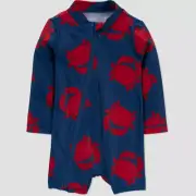 NEW! Carter's Just One You Baby Long Sleeve Crab One Piece Rash Guard Red/Blue