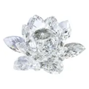 A Crystal Lotus Flower Figurine Valentine Wedding Decor Glass Craft9185