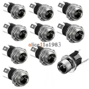 10PCS DC Power Supply Jack Socket Female Panel Mount Connector 3-Pin 5.5 * 2.1mm