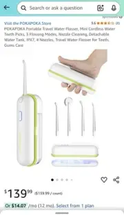 PokaPoka Water Flosser Teeth Picks, Mini Cordless Portable Water Dental Flosser