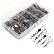 200PCS Barrel Snap Swivel Fishing Accessories Premium Fishing Gear Equipment ...