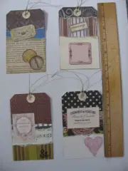4 Handmade Tags Scrapbook Junk Journal Ephemera D