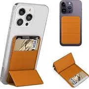 Aijohnny Magnetic Wallet Compatible with Magsafe Wallet for iPhone 15 Pro Max Pro with Adjustable Stand, Leather Card Wallet 3 Card Holder for iPhone 15 14 13 12 Series (Tan)