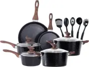 15 Piece Pots and Pans Set Non Stick, Induction Nonstick Kitchen Cookware Sets,