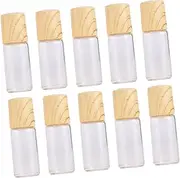 MUSISALY 10Pcs Refillable Roller Bottles for Essential Oils and Perfume Transparent with Grain Cap Lightweight and Leak Travel Bottles for Oils and Fragrance