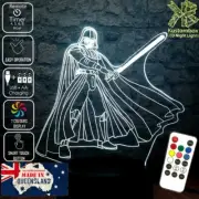 DARTH VADER Light Saber Up 3D LED Battery USB Night Light 7 Colour Changing Lamp