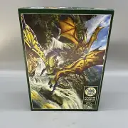 Cobble Hill Waterfall Dragons 1000 pc Jigsaw Puzzle Matthew Stewart Fantasy Open