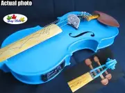 Blue color 4 strings 4/4 electric violin +Acoustic violin maple wood fingerboard