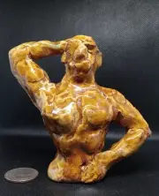 "Drunk Spartan" - Original Clay Sculpture. Hand made and glazed. Good sculpture.