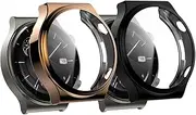 Turnwin intended for Huawei GT2 Pro Screen Protector Case, Electroplating Full of Cover Soft Flexible TPU Silicone Shock-Proof and Scratch-Resistant Protector Cover Case intended for Huawei GT2 Pro Bands Smartwatch (Black,Rose Gold)