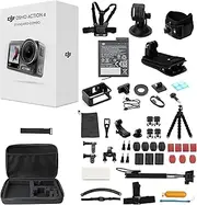 DJI Osmo Action 4 Combo Bundle with 58 Accessories, Waterproof Camera with 1/1.3 Inch Sensor, 4K/120fps, Motif Tracking, Stabilization, Dual OLED Touch Screens, Action Camera 4K Ideal for Sports