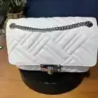 Michael Kors Peyton Medium Shoulder Bag Optic White New With Tags Free Shipping